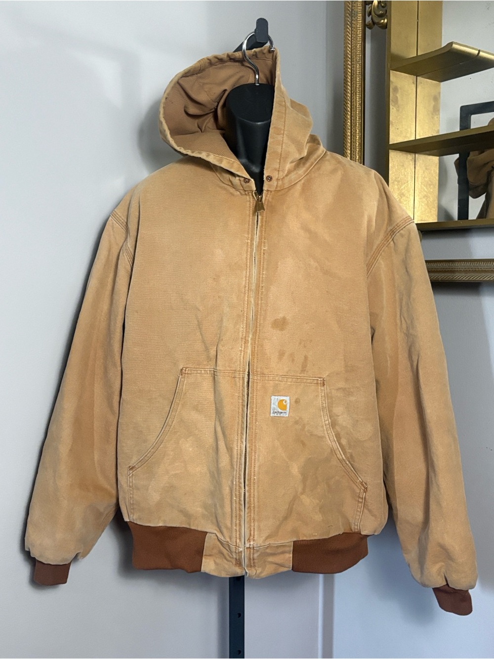 Carhartt VINTAGE 2006 J131 BRN Active Jacket 2XL Thermal Lined Distressed USA